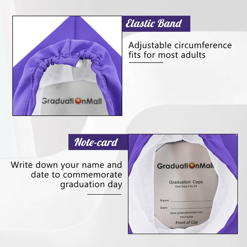 GraduationMall Unisex Adult Matte Graduation Cap with 2026 Tassel Purple - Image 5